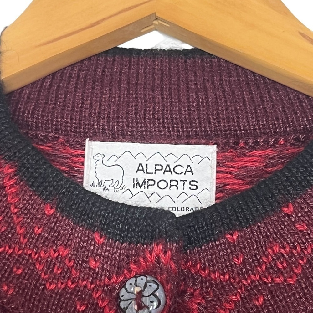 Vintage Alpaca Imports Handmade Knit Cardigan Sweater - Picture 5 of 6